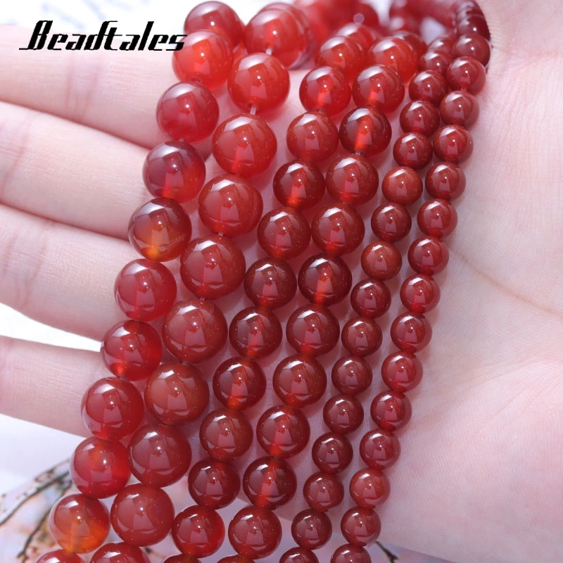 

Natural Stone Round Red Agates Beads AAA Deep Red Agates Beads Natural Stone For Jewelry Making DIY Bracelet Accessories 15''