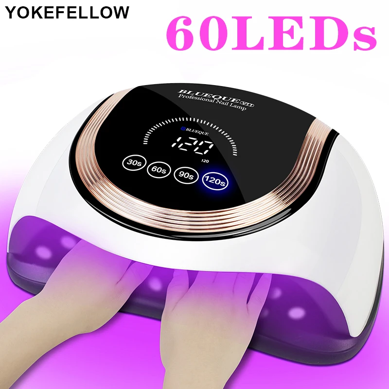 NEW UV LED Nail Lamp Dryer For Acrylic Nail Gel Polish With High Capacity Powerful Nail Art Equipment 60LEDs Manicure Machine