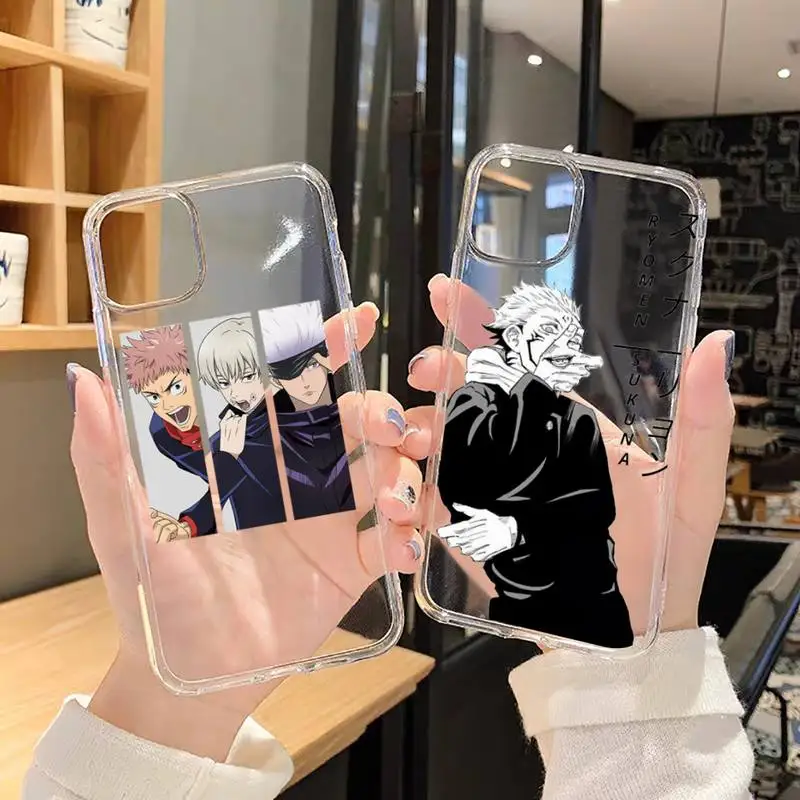 

Jujutsu Kaisen Satoru Gojo anime Phone Case For iphone 13 12 11 8 7 plus mini x xs xr pro max Transparent soft