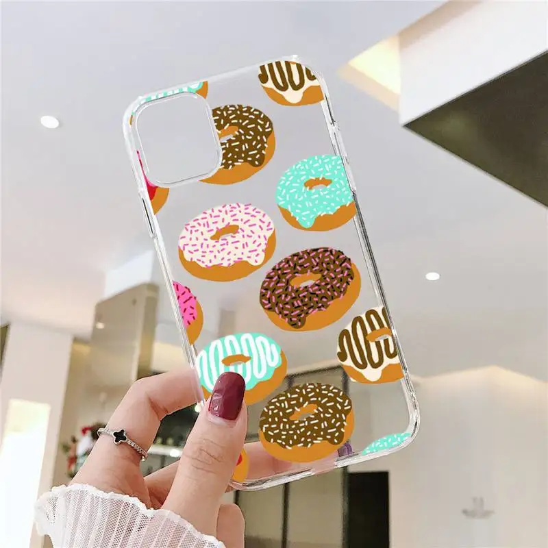 

girly cute donut cake Phone Case Clear Transparent for iPhone 11 12 mini pro XS MAX 8 7 6 6S Plus X 5S SE XR 2020