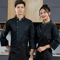 wholesale unisex restaurant uniform bakery food service long sleeve breathable single breasted new chef uniform cooking clothes