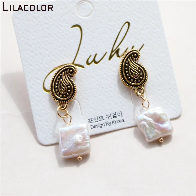 Натуральные пресноводные жемчужины неправильной формы висячие серьги для