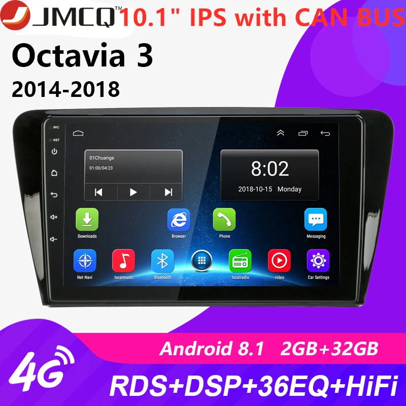 10," 2Din Android 8,1 Автомагнитола для Volkswagen SKODA Octavia 3 A7- стерео Мультимедиа плеер навигация RDS головное устройство