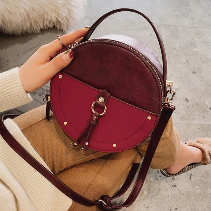 Винтажная круглая дизайнерская сумка через плечо для женщин дизайнерские сумки