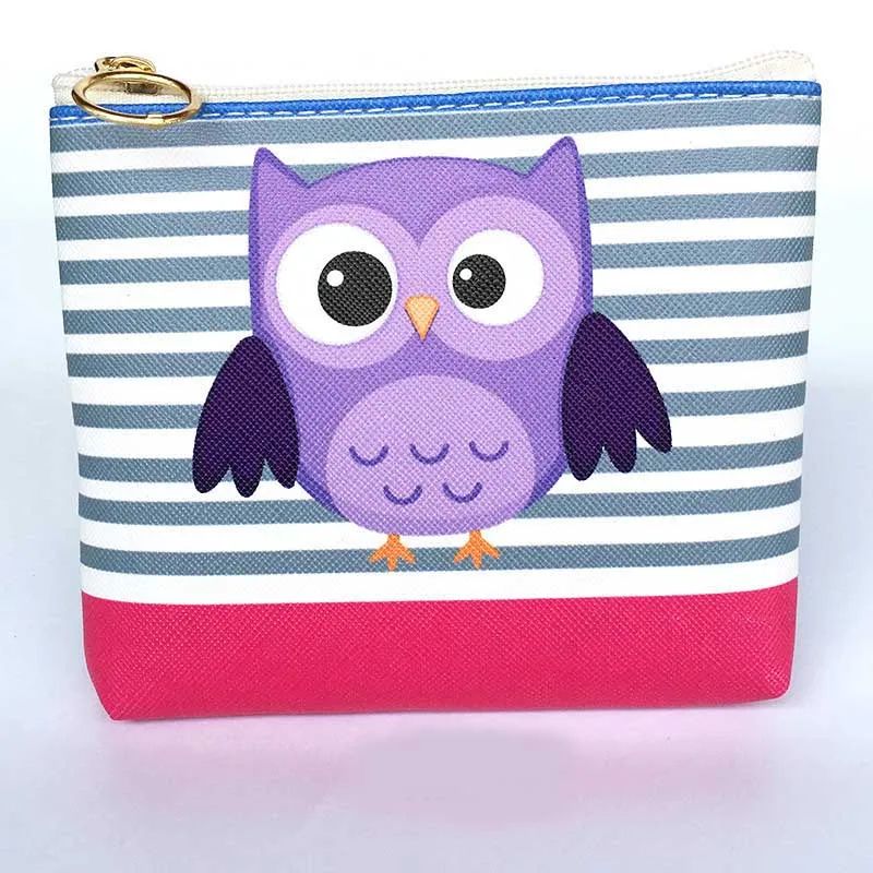 New Cute Flamingos Ethnic Style Grils Coin Purse Children PU Leather Zip Change Purse Women Wallet Animal Key Card Bag Kids Gift