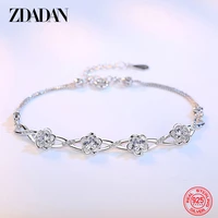 zdadan 925 sterling silver purple rose flower bracelets for women adjustable fashion glamour party jewelry