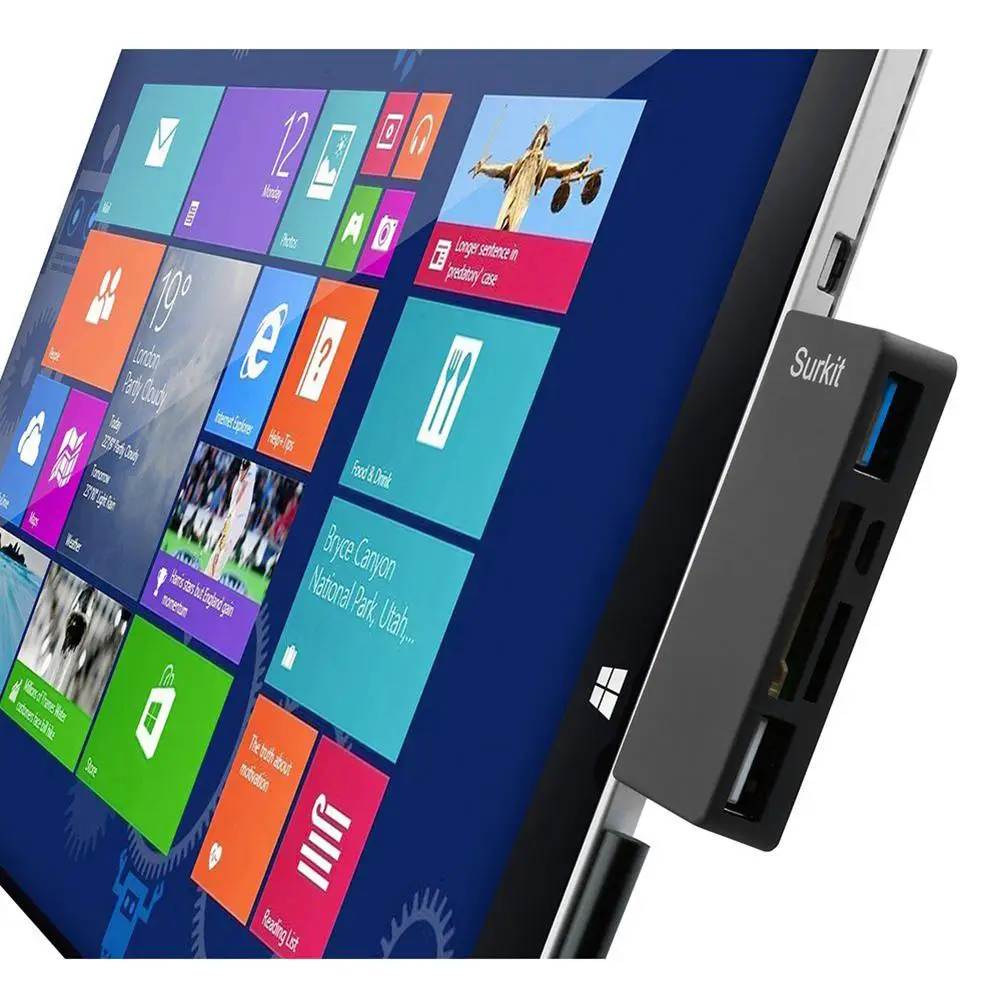 Usb хаб для microsoft Surface Pro 3/4 USB 3 0 транспорт 2 мыши или клавиатуры со слотом карт SD (HC) и