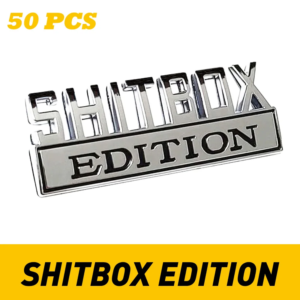 50 шт. SHITBOX эмблема EDITION Хром Матовый значки 2020 новая наклейка для машины багажника