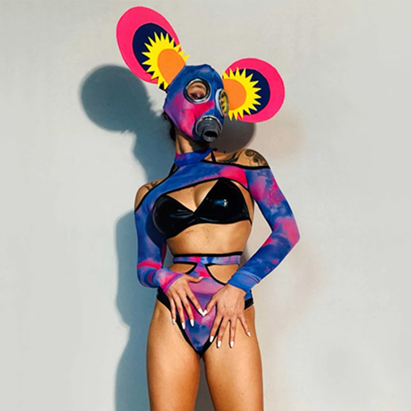 Платье с коротким и широким женский наряд диджея для ночных клубов Бикини