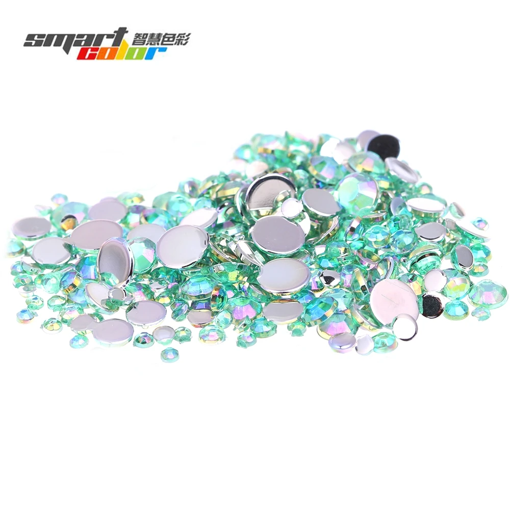 

Smart Color Acrylic Rhinestones Green AB Color Shoes Clothing Decorations Sparkling Newest Nail Art Decorations Small Pack
