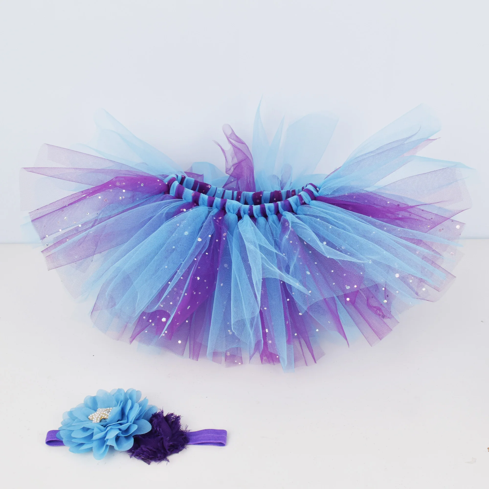 Бирюзовая и фиолетовая юбка-пачка для маленьких девочек вечерние Пышные
