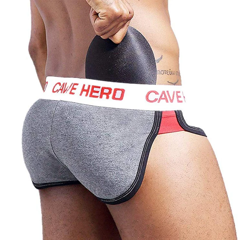 CaveHero хлопок combex для мужчин почти голый воздушный качок berifs нижнее белье с мягкими задниками скользящие съемные подушечки