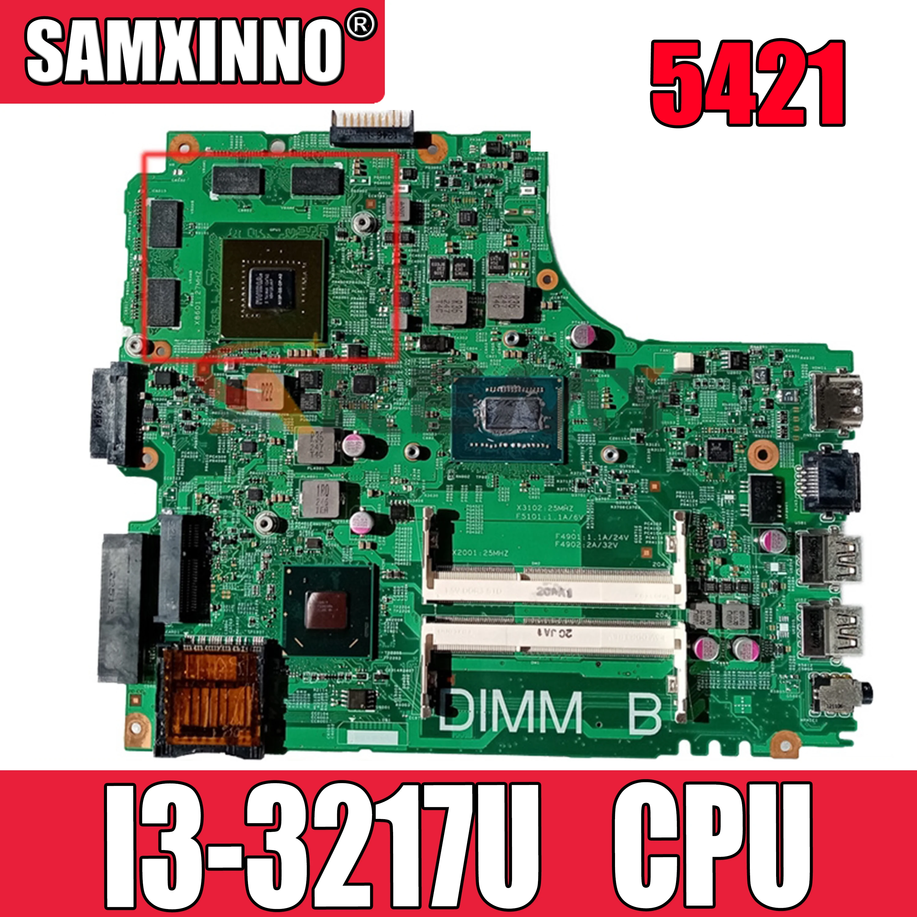 Материнская плата для ноутбука DELL Inspiron 14R 12204 3421 Core I3-3217U материнская SR0N9 5421-1 |