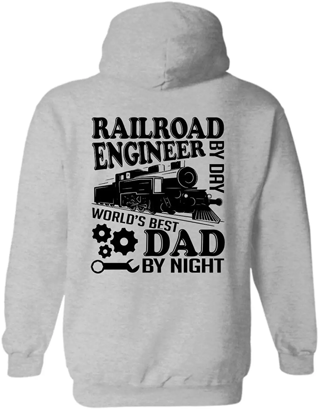 Толстовка с капюшоном для папы и инженера по железной дороге толстовка