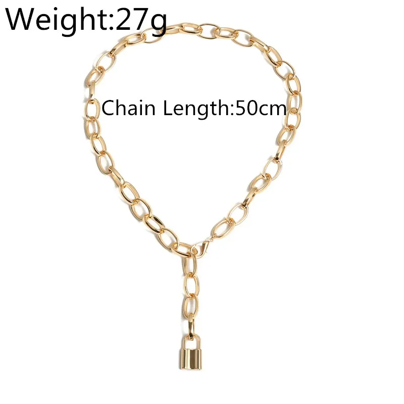 XIYANIKE Metal Pad Lock Pendant Long Necklace Brand New Rolo Cable Chain Women Men Collar Jewelry Choker | Украшения и аксессуары