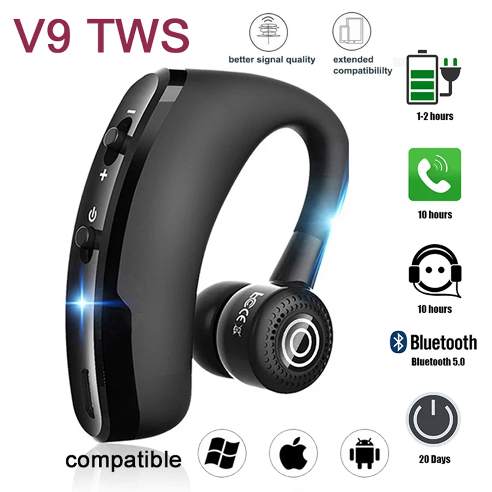 

V9 Auriculares Bluetooth 5.0 TWS Wireless Earphone Sport In ear Headphone Gaming fone Headset with Microphone for Smart Phone