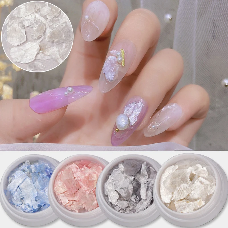 Natural Shell Nail Art Decoration Colorful Large Mica Flakes Shell Gloss DIY Manicure Jewelry Accessories Wholesale Dropshipping