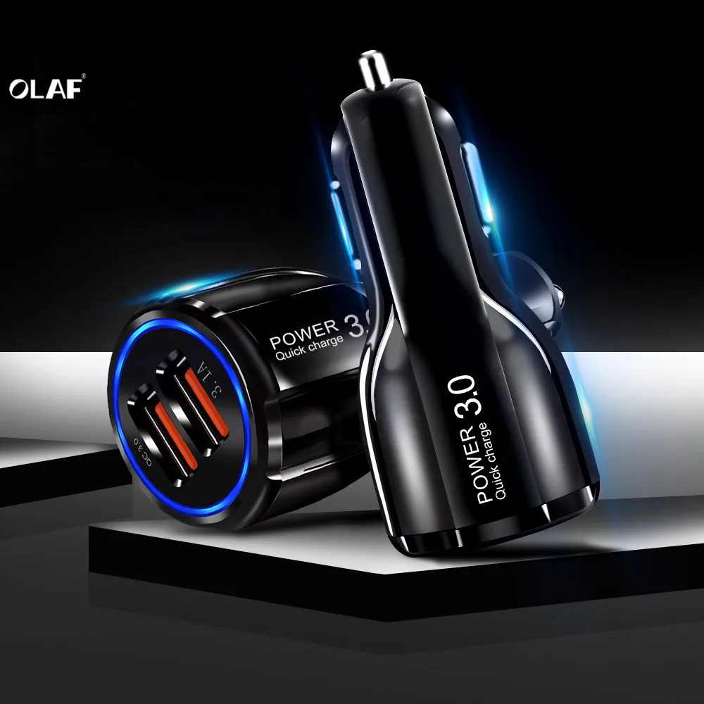 OLAF 30 Вт QC4.0 3 0 быстрое автомобильное зарядное устройство с 2 USB портами супер для