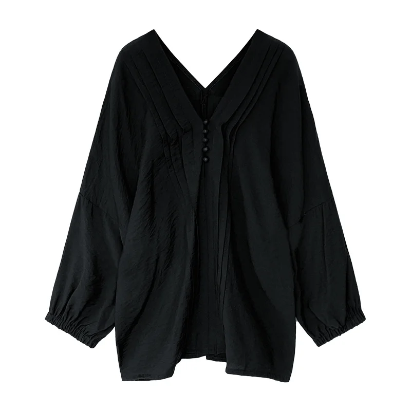 Новинка Весна 2021 винтажная женская блузка Простая рубашка с длинным