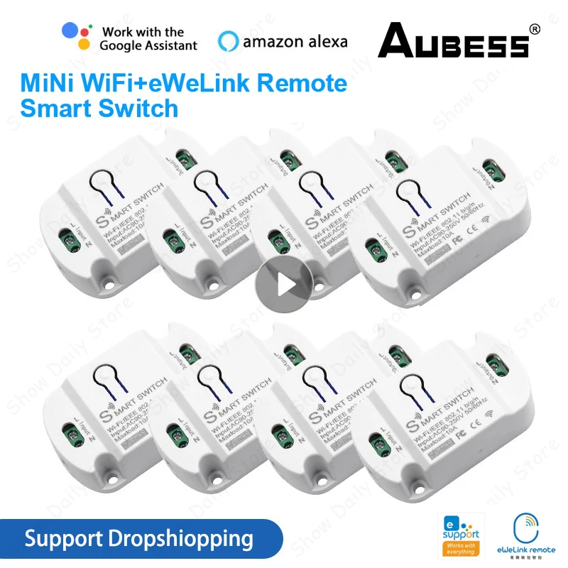 

Мини-Пульт ДУ Aubess EWeLink, 2,4 ГГц, Wi-Fi + Bluetooth
