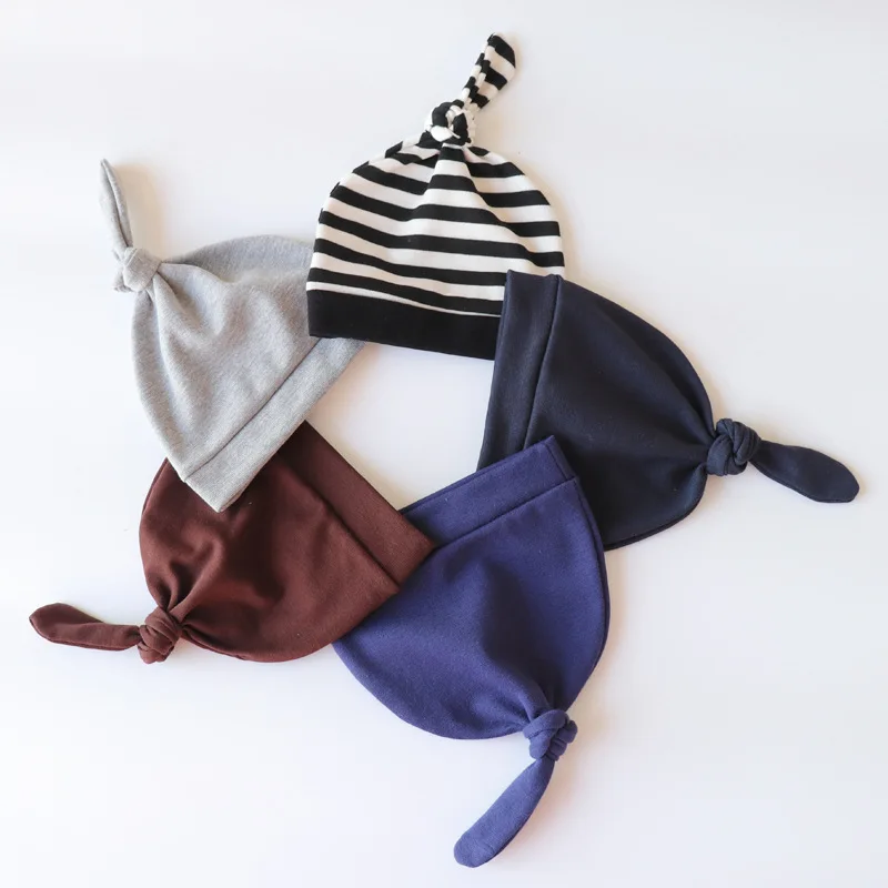 

Cute Baby Girls Boys Cotton Hospital Hat Newborn Warm Beanies Infant Bow Knot Hat Solid Bebes Cap Infant Toddler Tail Hats Cap