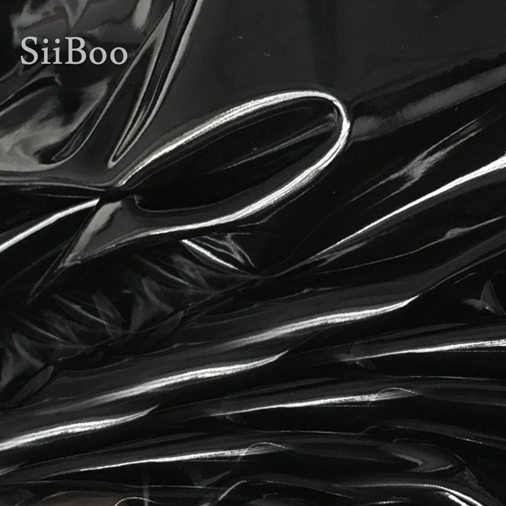 Ткань из искусственной кожи блестящая черная белая красная с блестящим узором