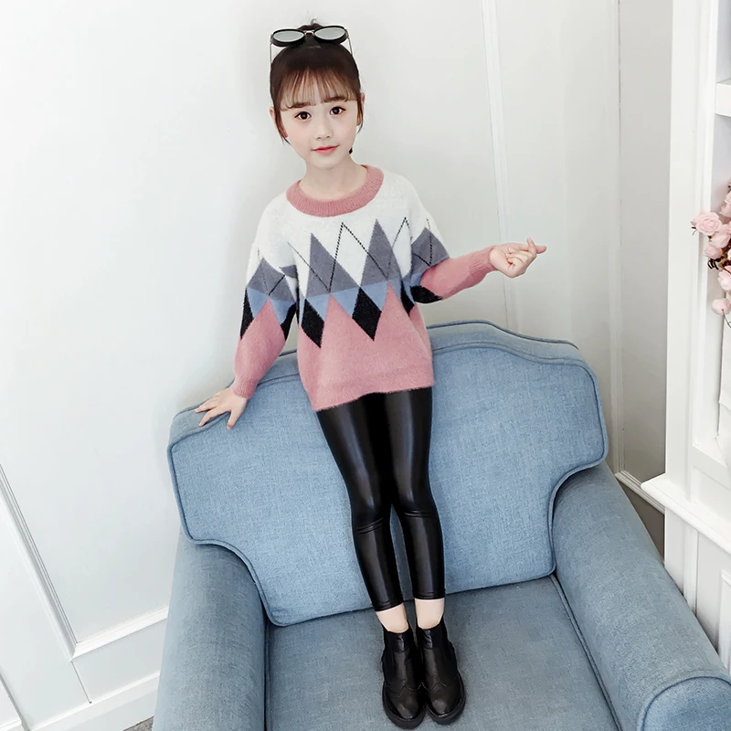 Новый детский свитер одежда для девочек детские пуловеры с круглым вырезом