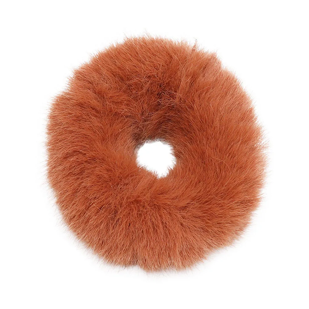 

2020 NEW Colorful Faux Fluffy Rubber Tie Band Hair Rope Girls Ponytail Holder Elastic Hair Scrunchies Fur Headwear Women Fashion
