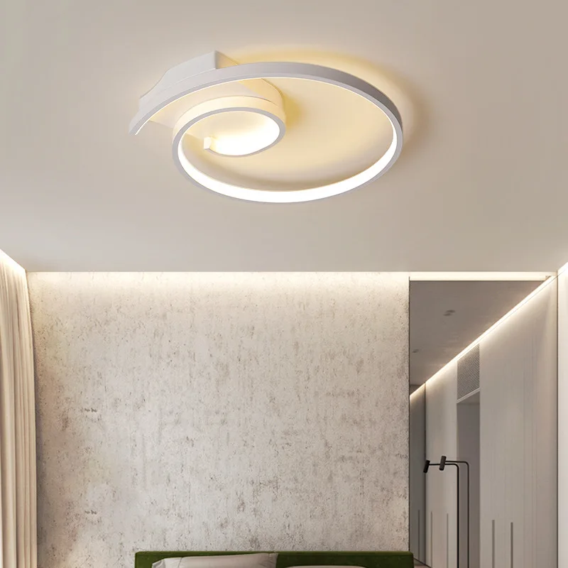 Modern Chandelier Lighting for Bedroom Kitchen Living Room Restaurant Foyer White Round Design Led Ceiling Hanging Lamp Wrought