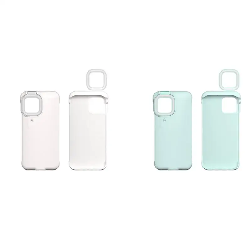 

For IPhone 12 Pro 11 Phone Case Fill Light Selfie Beauty Ring Light Flash Case Capa Stable Shell for IPhone XR X XS 7 Plus