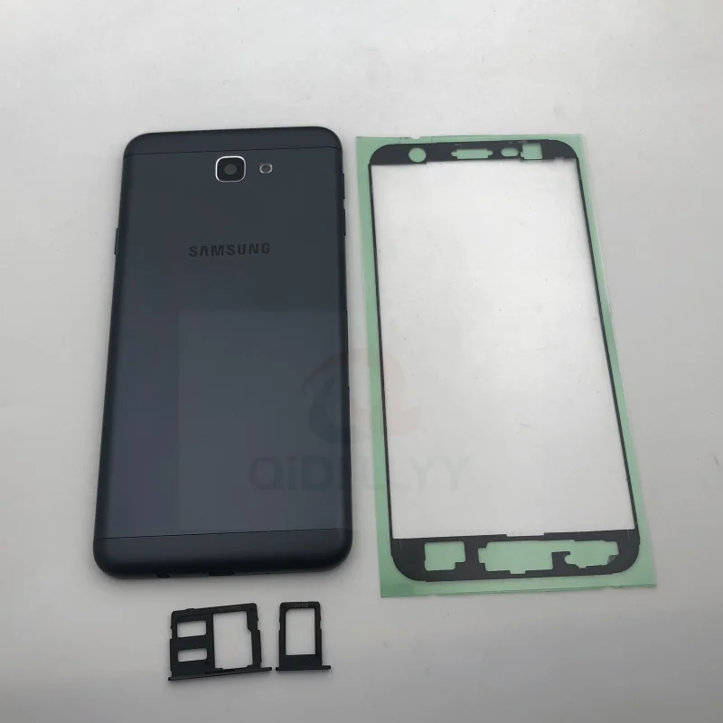 Для samsung Galaxy J7 prime G6100 On7 G610 промежуточный Корпус задняя крышка батареи с кнопками громкости питания