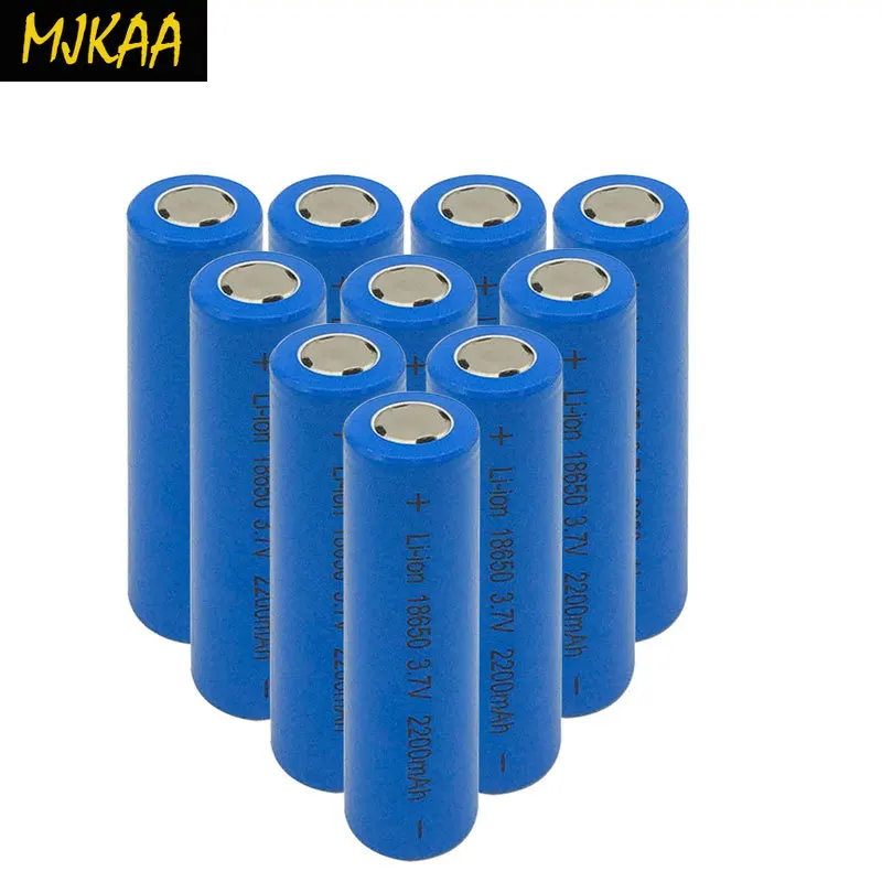 MJKAA 18650 3 7 v 2200mAH батарея литий ионная аккумуляторная большая емкость фонарик