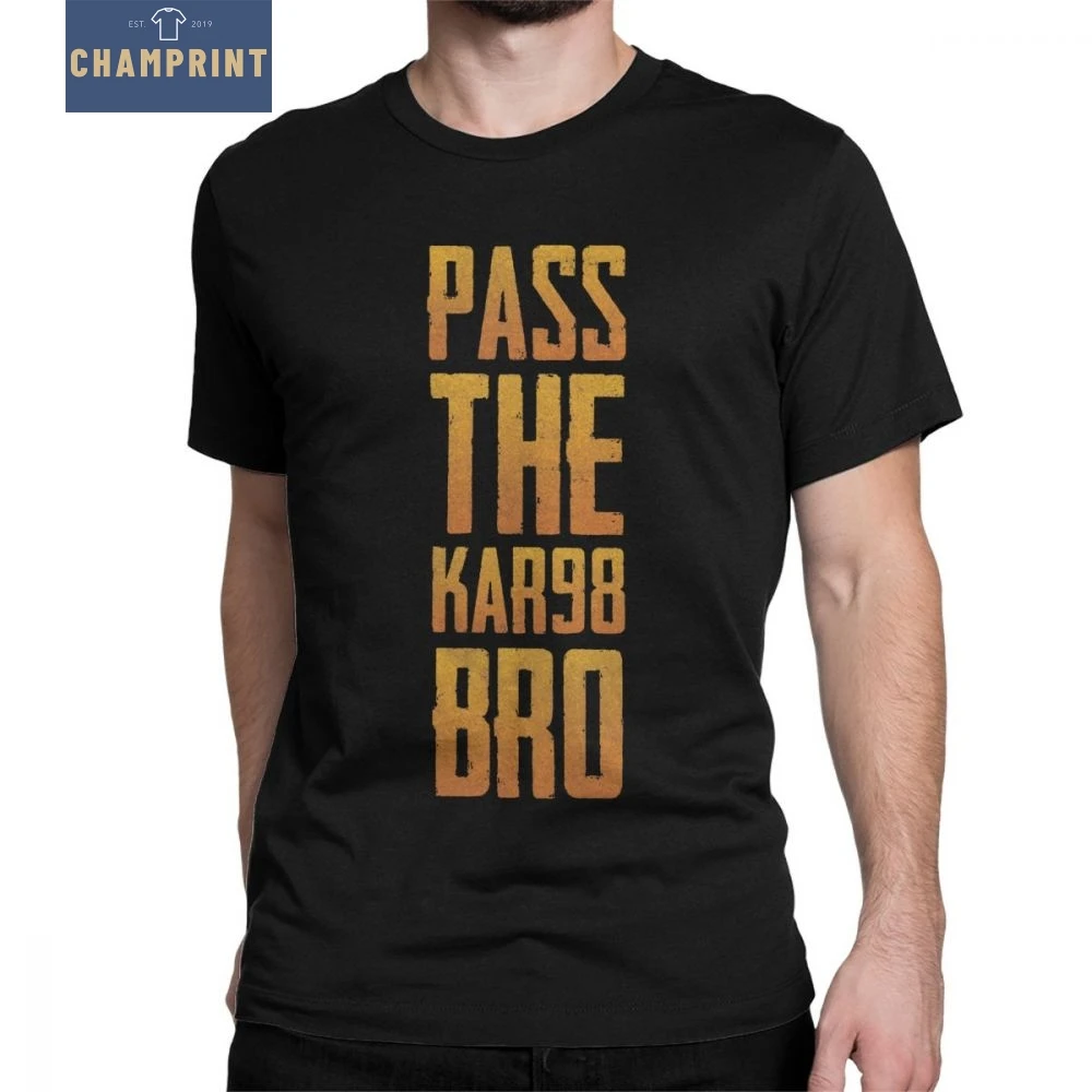 

Man PUBG Kar98 98K T-Shirt Funny Round Neck Short Sleeves Clothes Purified Cotton Tees Normal T Shirt