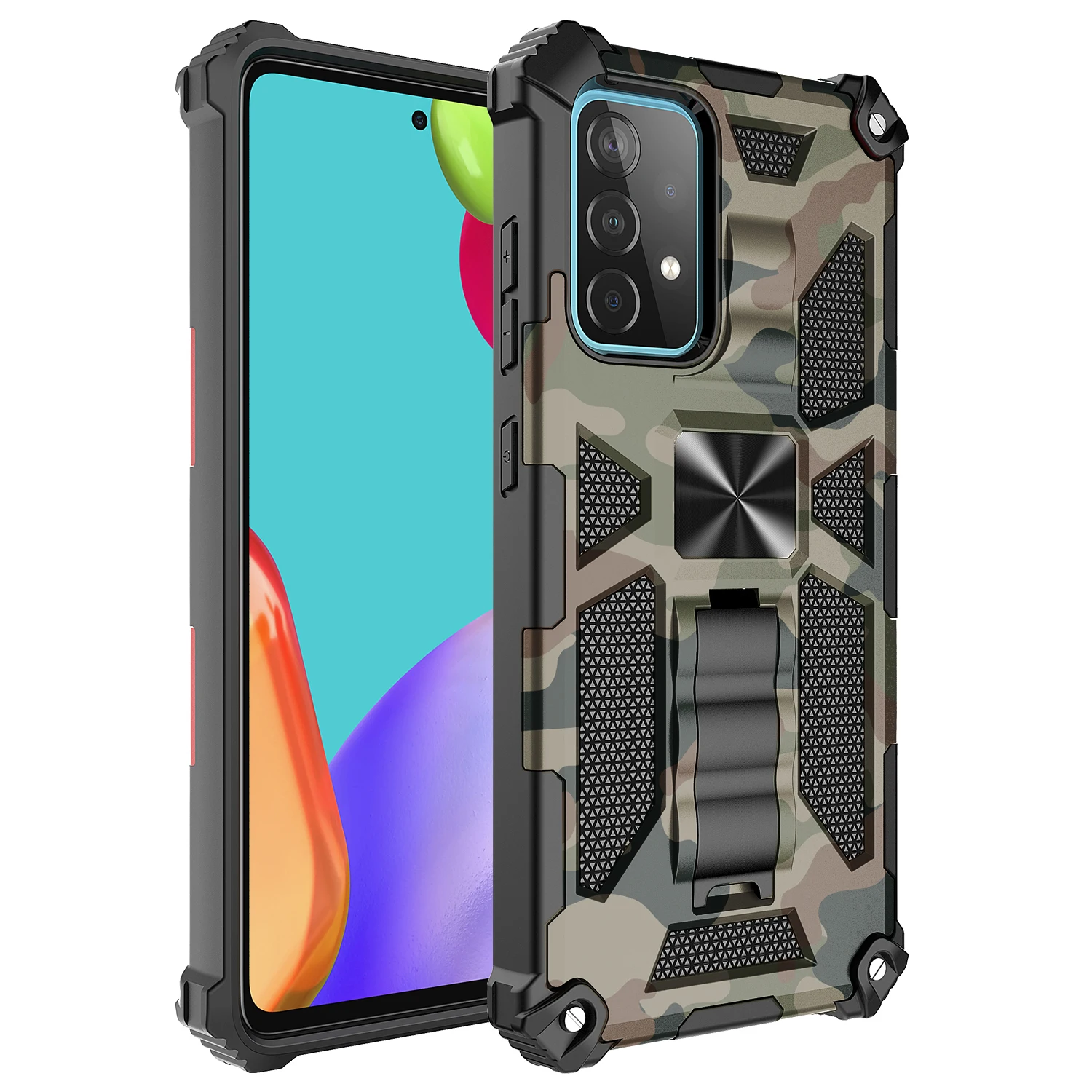 

Luxury Anti-fall Invisible Magnetic Bracket Camouflage Heavy protection Phone Case For Samsung Galaxy M02 M51 M40S 4G Back Cover