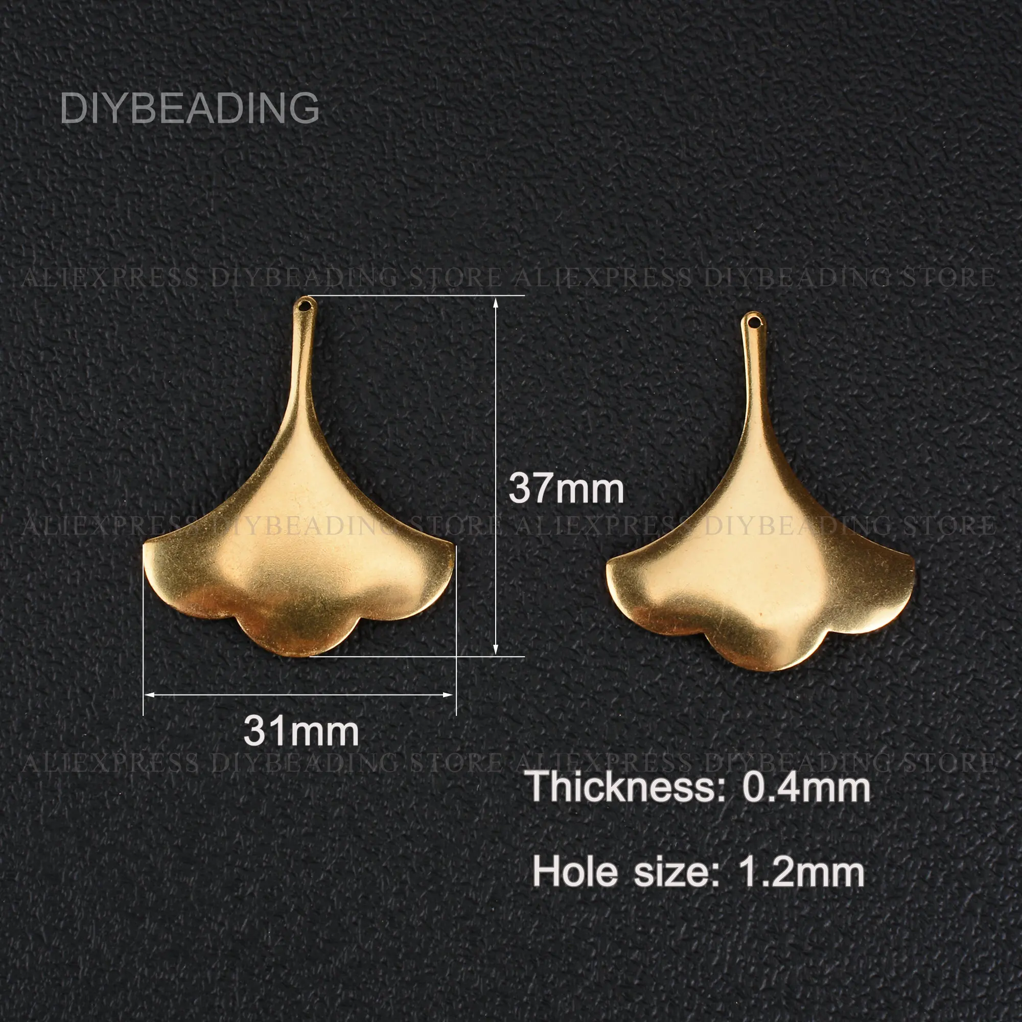 10-500 Pcs Brass Charm Pendant Bulk Wholesale Curved Gingko Leaf Plant Charms Component Finding for Making Earrings Jewelry | Украшения и