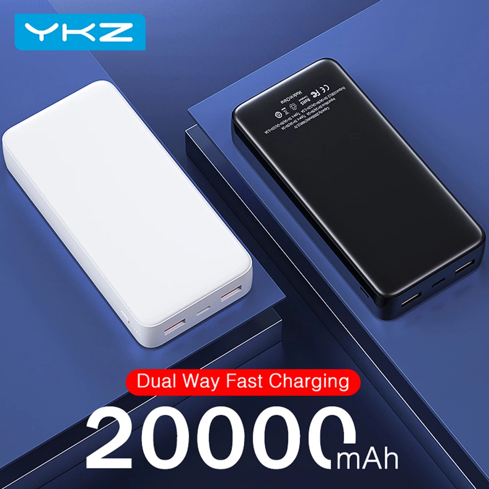 Внешний мини-аккумулятор YKZ 20000 мАч портативное зарядное устройство с быстрой