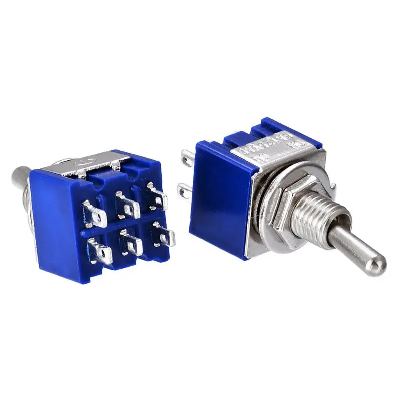 MTS-203 переключатель 6A 125V AC 6-контактный ON-ON 6 мм Mini Рычажные переключатели для
