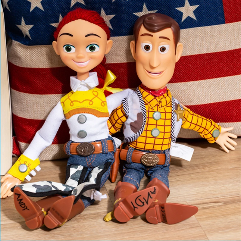 

40CM Disney Pixar Toy Story Sherif Woody Jesse Vocalize Action Anime Figure English Doll Cowboy Toy For kids Model Gift Children