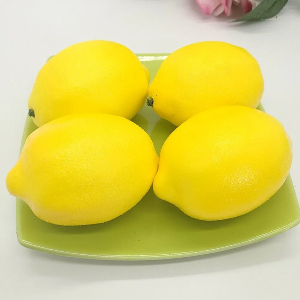 Искусственная Реалистичная муляж лимона желтый и зеленый поддельные