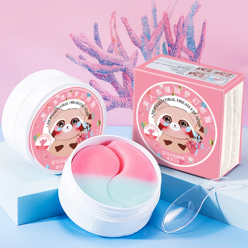 60pcs/box Two-color Moisturizing Eye Mask Patch Crystal Collagen Anti-Wrinkle Anti Aging Remove Dark Circles Care TSLM1 - купить по