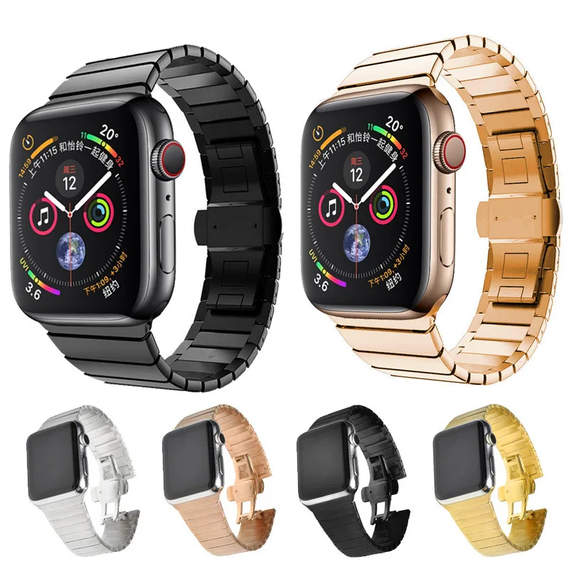 Металлический ремешок для apple watch 4 серии 44 мм 40 из нержавеющей стали iwatch band 3/2 42 38