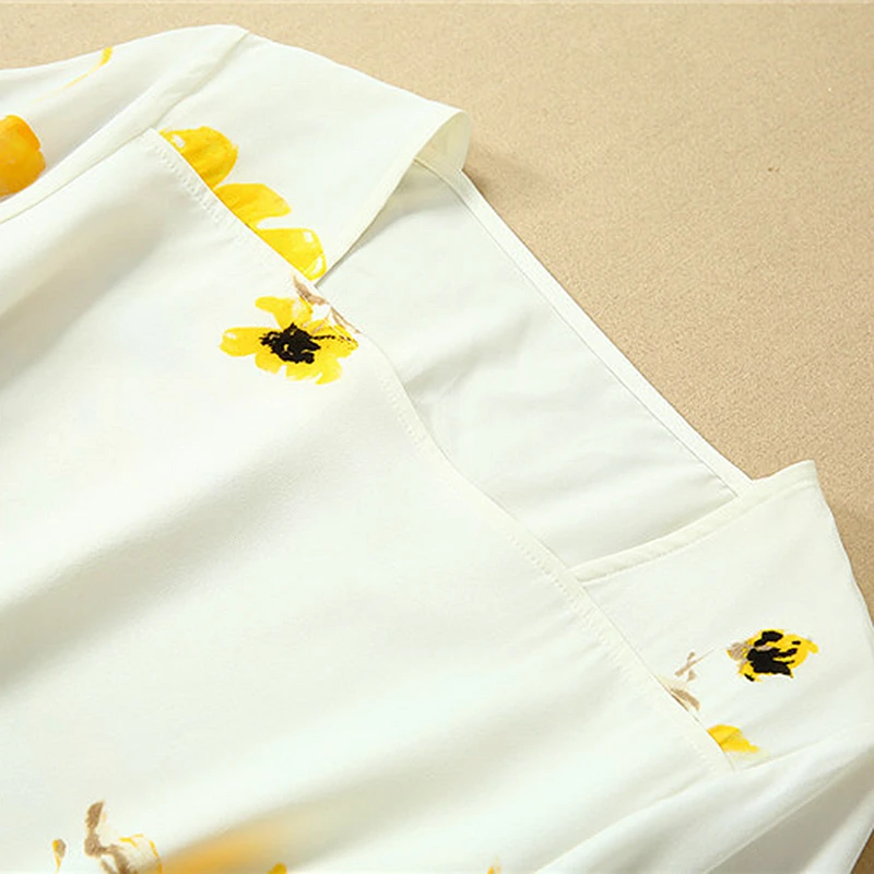 100% Silk Dress Strap Two-piece Printed Cross O Neck Short Sleeves belt Body Special Design Dresses Elegant New Fashion Style | Женская