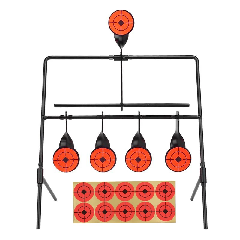 

5Target Hunting Shooting Target With Sticker Self Resetting Spinning Air Gun Rifle Metal Target Set Outdoor Sports Entertainment
