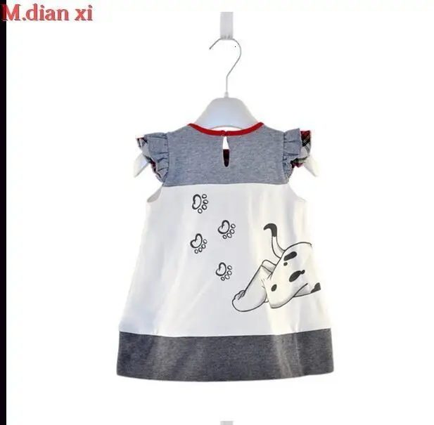 Детская одежда платья для девочек Новая модная Милая летняя одежда с рисунком Минни для маленьких девочек подходит для малышей с круглым воротником