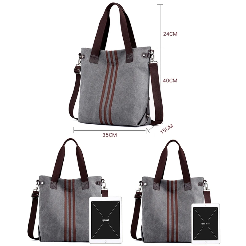 Large Canvas Tote Bag Women Canvas Casual Shoulder Bag Ladies Crossbody Bags Female Handbags Messenger Black Bags Bolsa Feminina