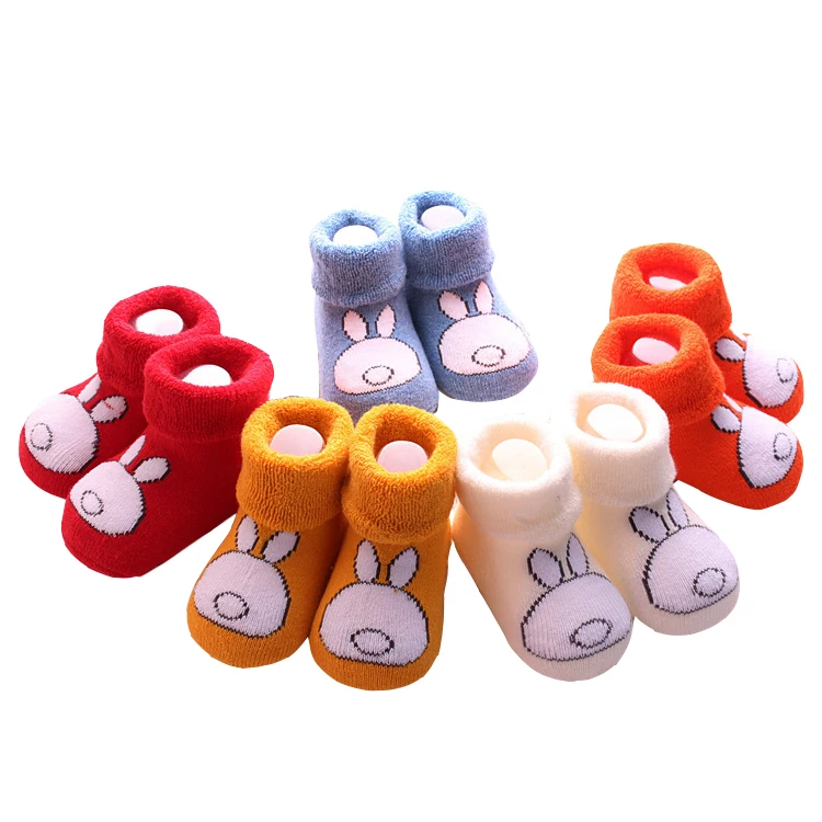 Rabbit Series Одежда для мамы и ребенка, носки гетры, 5 пар/партия, зимние теплые носки для маленьких мальчиков и девочек домашние нескользящие носки для новорожденных - Цвет: Rabbit Series