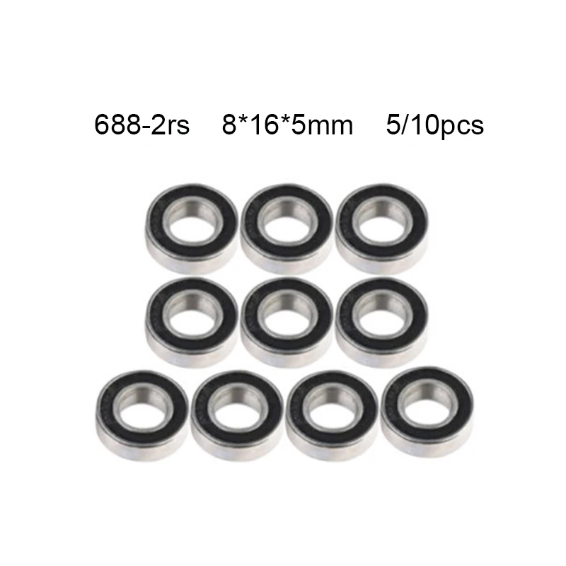 Sealing Cove Thin Wall Deep Groove Ball Bearings 688RS ABEC-1 688 Rs 688rs The Rubber 5/10pcs 688-2RS 8*16*5mm Free Shipping