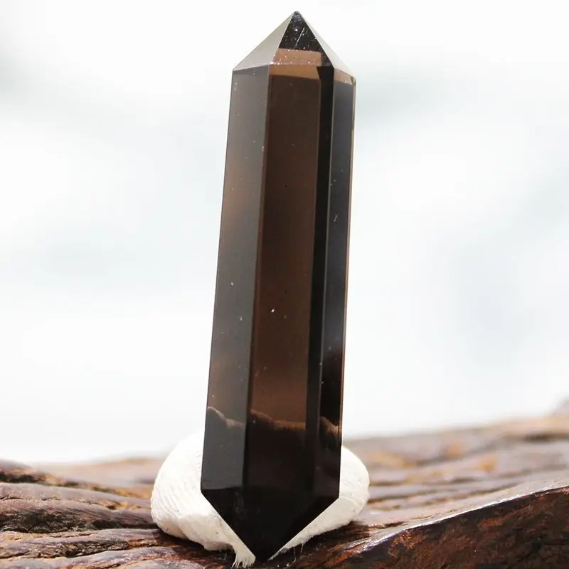 

100% Natural Fluorite Obsidian Crystal Column Point Healing Hexagonal Magic Wand Decoration Ornament Double-pointed Crystal #EW