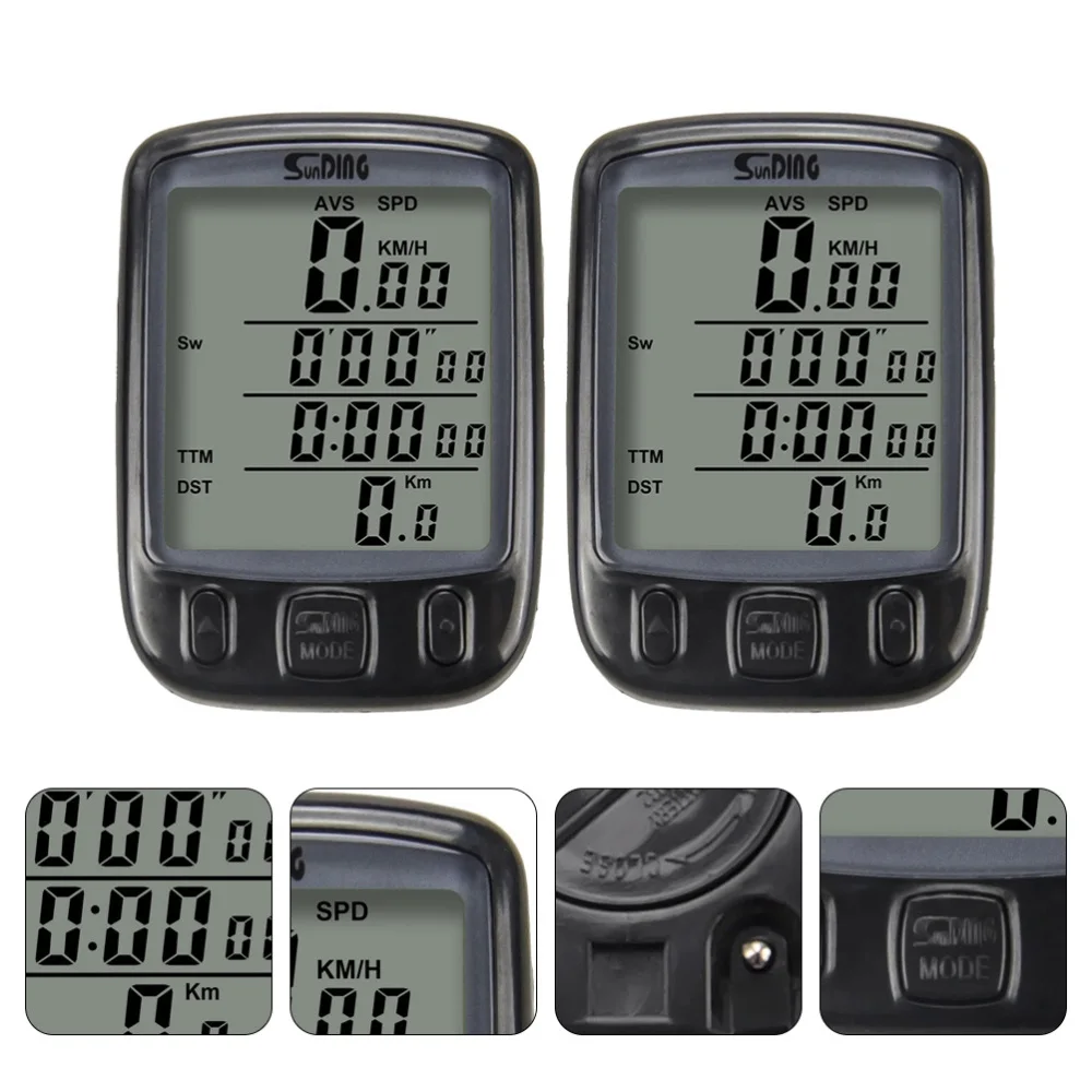 

2 Sets LCD Display Waterproof Stopwatch Bike Meter Cycling Accessories