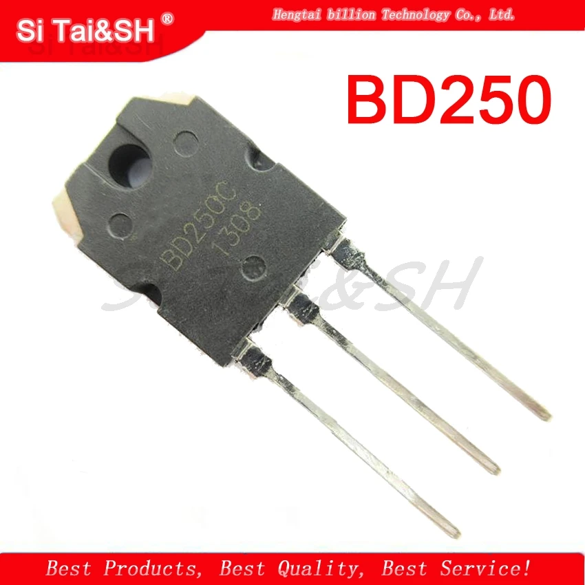 5 шт., интегральная схема BD250 BD250C PNP, 100 в, 25 А 5 шт., интегральная схема BD250 BD250C PNP, 100 в, 25 А